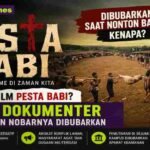 **Poster film dokumenter *Pesta Babi: Kolonialisme di Zaman Kita* karya Dandhy Laksono dan Cypri Dale yang menyoroti konflik lahan, proyek strategis nasional, dan kehidupan masyarakat adat di Papua Selatan. Foto: Istimewa/Mustika Times.**